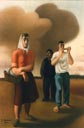 Le retour des champs - huile sur toile de 1942 par Henri Jannot